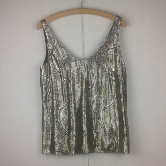 J. Crew Tops - SOLD l Metallic Lamé Silk Paisley Tank Camisole
